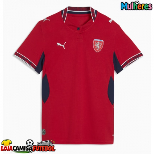 Camisa de Futebol República Checa Equipamento Principal Mulheres Mundo 2026 Manga Curta